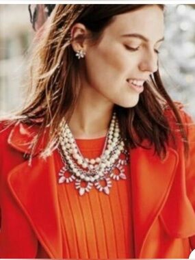 Stella & Dot Ivory Pearl and Silver Crystal Multi-Strand Necklace